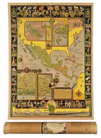 (PICTORIAL MAPS.) Jo Mora / Grace Line. Ye Old Spanish Main.                                                                                     